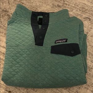 Patagonia Teal Quilted Pullover Medium
